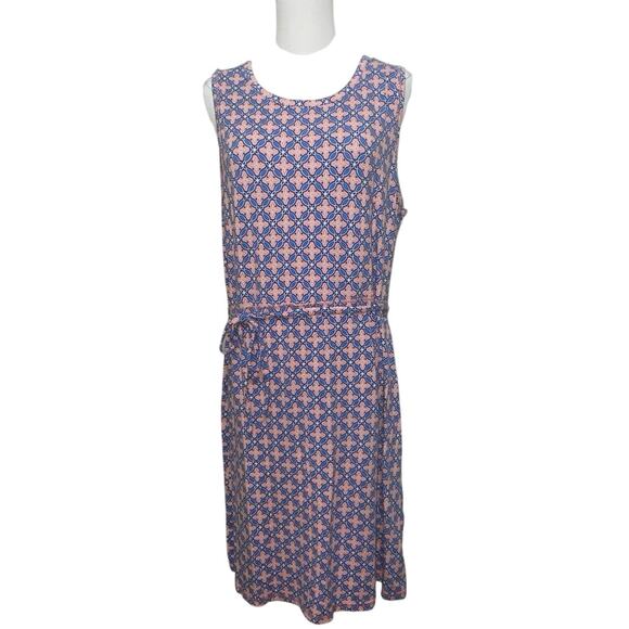 T by Talbots Pink BlueDress Soft Cotton Stretch Women's XL - Picture 1 of 8